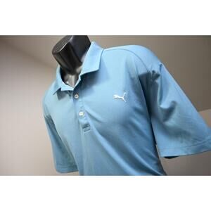 Puma Golf Polo DryCell Blue Short Sleeve Stretch Golf Shirt Mens Size XL